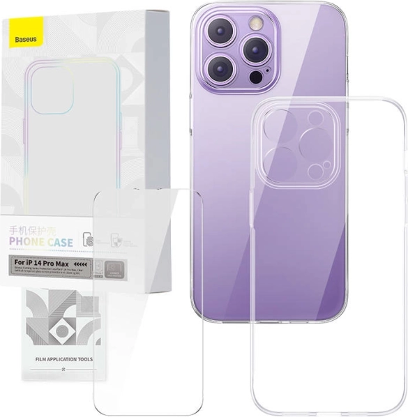 Transparent case and tempered glass BASEUS Corning for iPhone 14 Pro Max