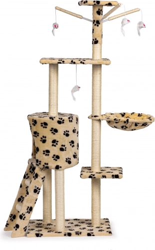 Cat scratching tree with house and bed 138 cm PETSI