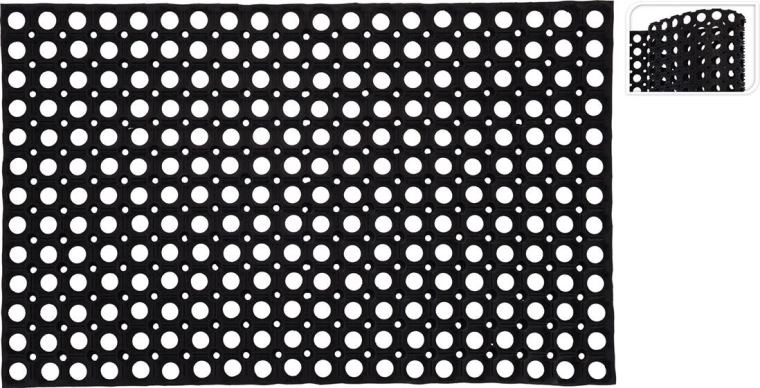 Gummimatte mit Löchern 50 × 80 cm schwarz
