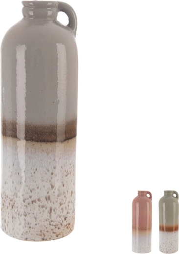 Vaso in gres con ansa 25 cm, assortito