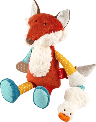 Gioco di peluche evolutivo Sigikid a forma di volpe con sonaglio, frusciante e massaggiagengive 32 cm