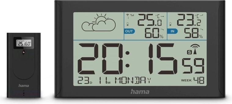 Hama Sylt Weather Station with Thermometer and Hygrometer - Black