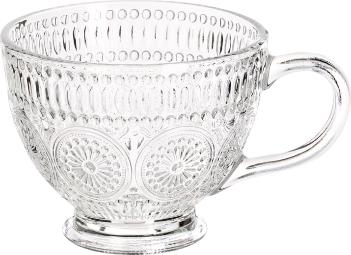 Stylish relief design and clear glass