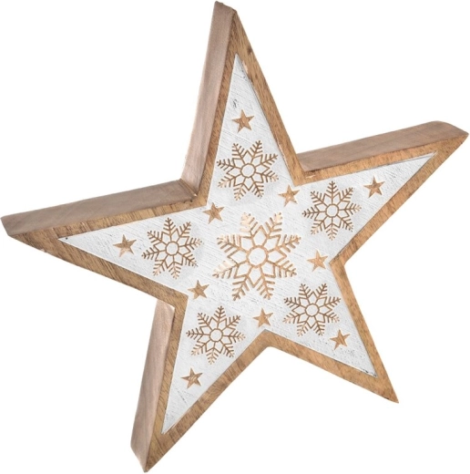 Décoration de Noël suspendue Étoile mango blanche 25 cm