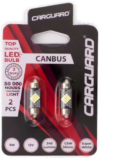 LED izzó CARGUARD Canbus Sofit 39 mm C5W, 3 W