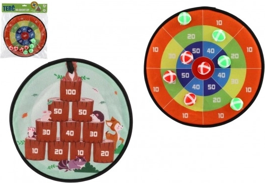 Dwustronna tarcza na rzep z piłeczkami 34 cm