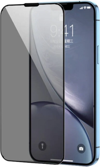 Vetro temperato con cornice nera per iPhone 15