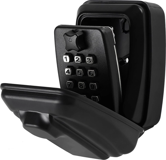 RENEW FORCE Wall-Mounted Key Safe with Combination Lock, Black