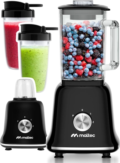MalTec asztali turmixgép 1800 W üvegkancsóval és tartozékokkal