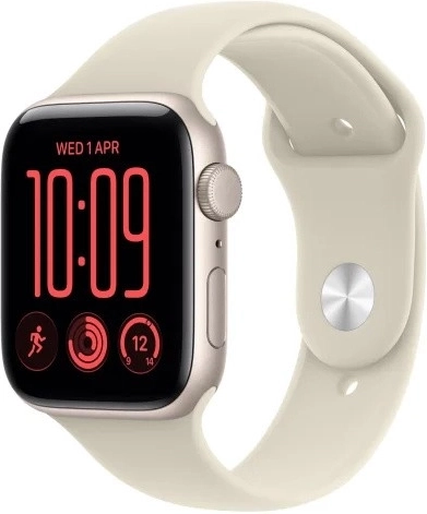 Apple Watch SE 3 GPS 40 mm s aluminijskim kućištem u boji mjesečine i sportskom narukvicom pješčane boje S/M