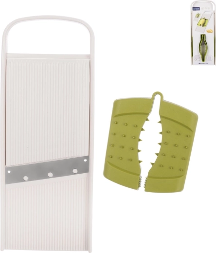 Trancheuse plate et râpe en plastique et acier inoxydable