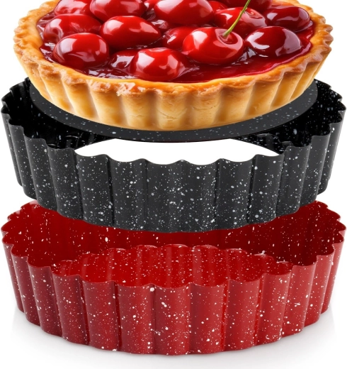 Teglia in granito per crostatine con fondo removibile 12 cm, 2 pz