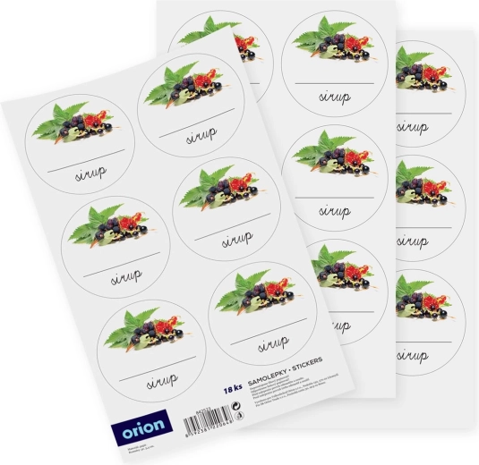 Autocollants pour bouteilles de sirop (vierges) 18 pcs CZ/SK