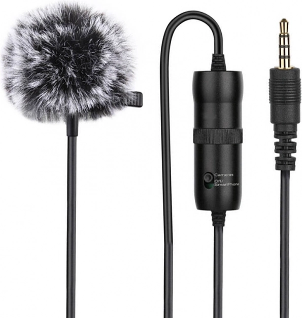 Microfono con clip Puluz 3,5mm Jack 6m