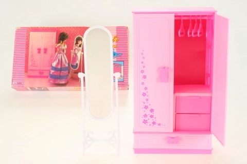 GLORIE doll wardrobe with mirror