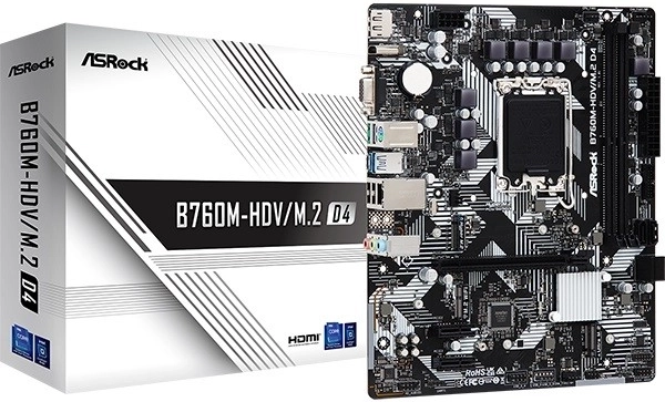 Carte mère ASRock B760M‑HDV/M.2 D4 mATX (LGA1700, DDR4)