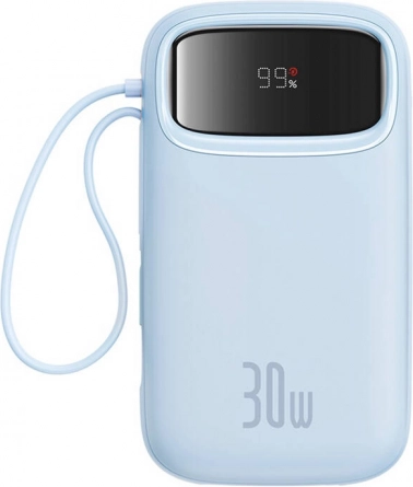 Baseus QPow2 Power Bank 20,000 mAh 30 W with built-in USB‑C cable (blue)