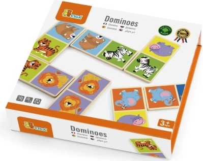 Domino di legno con animali