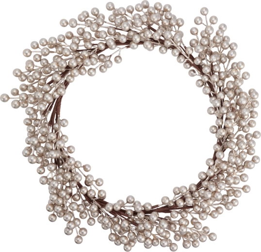 Weihnachtskranz mit Beeren in Champagnergold, 50 cm