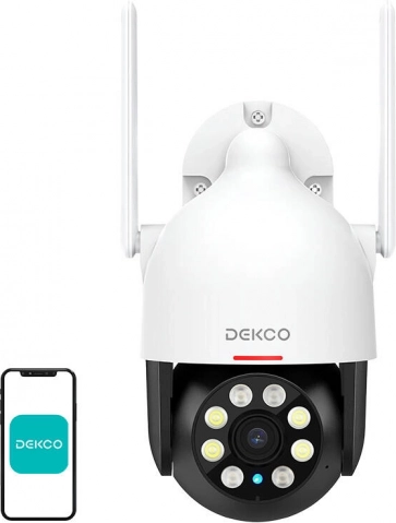 Outdoor Wi‑Fi Camera DEKCO 2K QHD with 166° Wide Angle