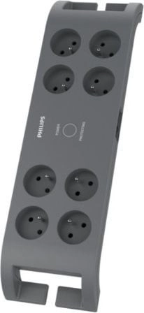 PHILIPS Surge-Protected Power Strip, 8 Outlets, 2 m
