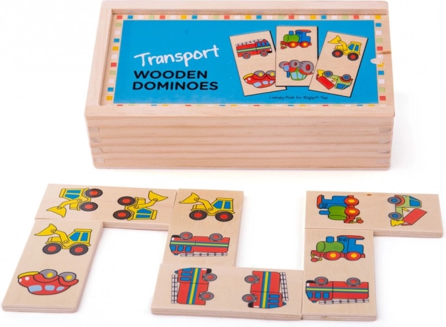 Bigjigs Toys dřevěné domino – dopravní prostředky