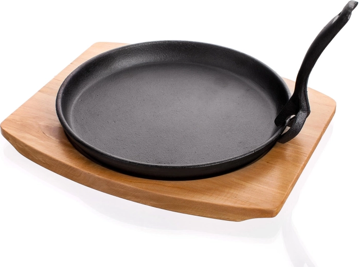 Thick cast iron for even heat