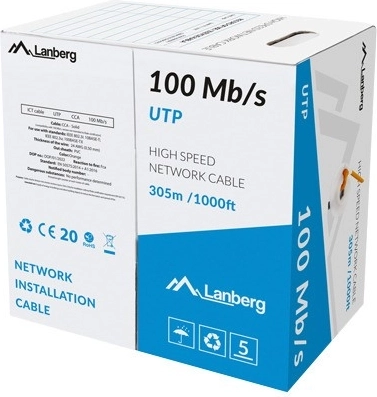 Cavo LAN UTP 100 Mb/s CCA 305 m, arancione