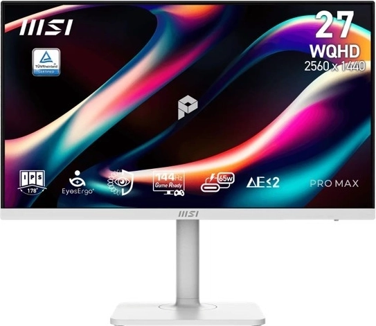 MSI pro max 271qphw 27" fehér WQHD 144 Hz monitor