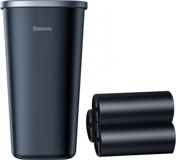 Baseus poubelle de voiture avec sachets, 800 ml, noir