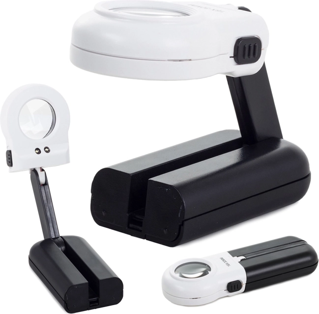 Handheld reading magnifier 16x with LED lighting
