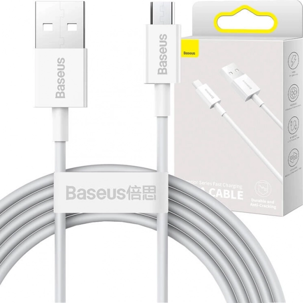 Cavo USB–micro USB Baseus Superior, 2 A, 2 m, bianco