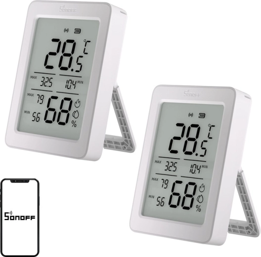 Sonoff AirGuard TH ZigBee snímač teploty a vlhkosti s LCD displejem (2 ks)