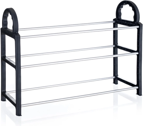 Scarpiera Bolton a 3 ripiani 65 × 17 × 42 cm nera