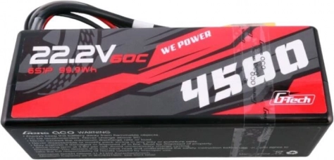 batteria lipo 22,2 v 4500 mah 60c hardcase per auto rc gens ace g-tech