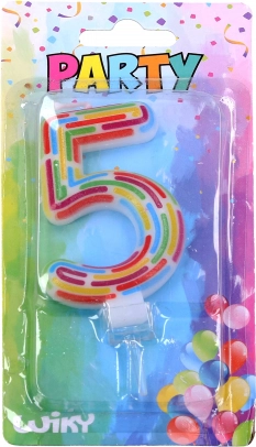 Party candle number 5 – stripes