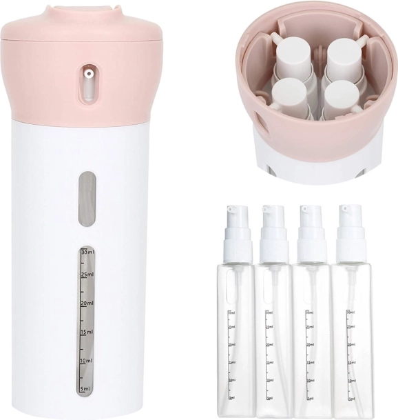 Travel cosmetics organizer with dispensers, 4×40 ml