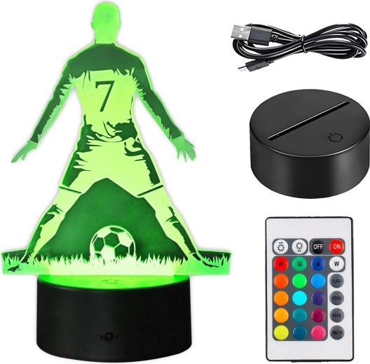 Lampada da notte LED con calciatore ed effetto 3D