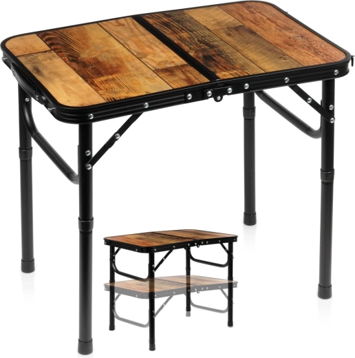 Tavolino da campeggio pieghevole Vilde 2 in 1 con altezza regolabile 60 × 40 cm