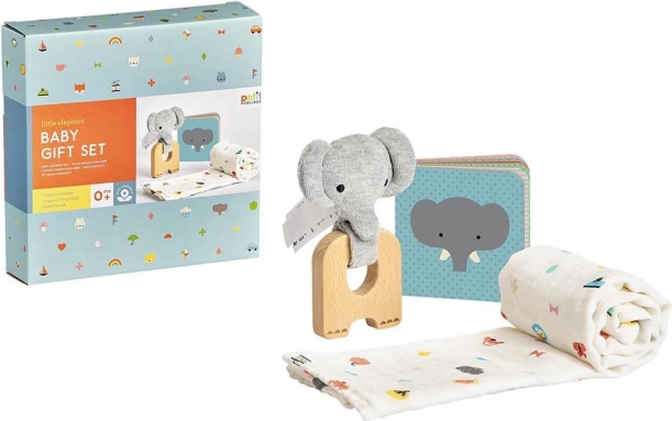 Set regalo per neonati con elefante PETIT COLLAGE