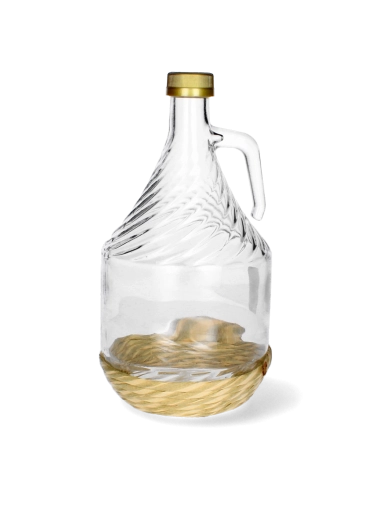 Dame-jeanne en verre DAMA avec habillage tressé et bouchon à vis 2 l - 1 pièce
