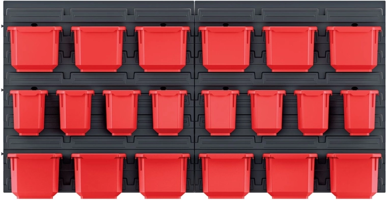 Vægpanel med 20 bokse til værktøj ORDERLINE 800 × 165 × 400 mm
