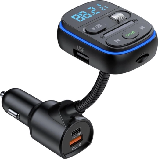 Trasmettitore FM Bluetooth Sencor per auto con ricarica rapida PD e QC 3.0