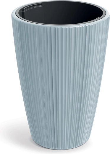 Vaso ORO 39 cm grigio chiaro con inserto