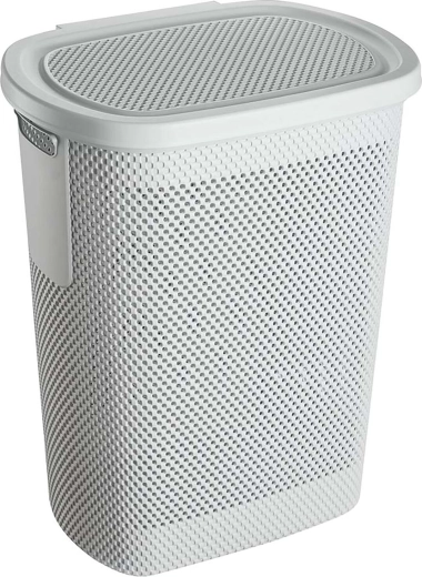 Panier à linge 58 l en plastique gris