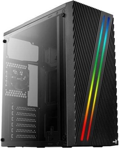 Računalniško ohišje mid‑tower streak RGB, črno, USB 3.0
