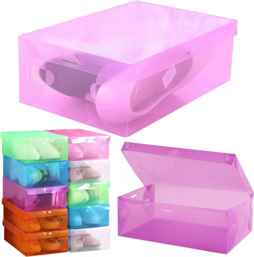 Multicolor Transparent Shoe Boxes 10pcs