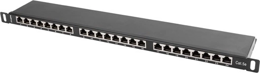 Patch panel con 24 porte categoria 5E