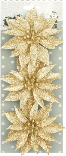 Christmas roses with glitter gold