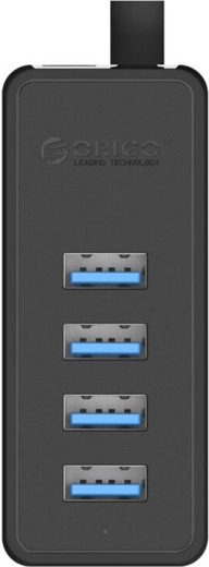 Hub ORICO USB 3.0 con 4 porte USB e alimentazione esterna (nero)